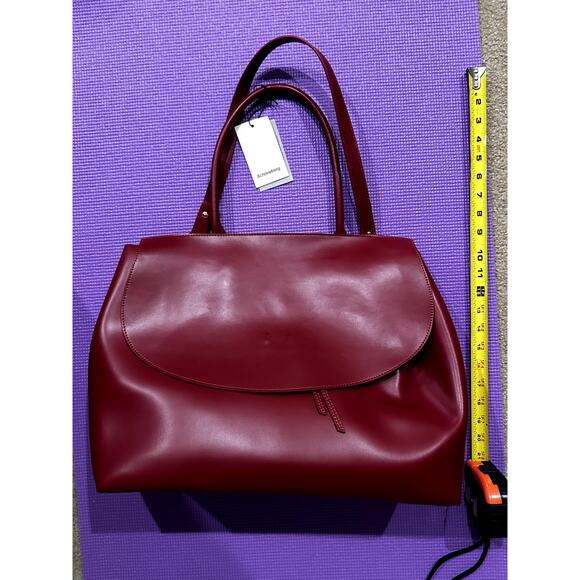 Italian Leather Handbag in Red Large Adjustable Strap Dust Bag READ - Picture 2 of 9